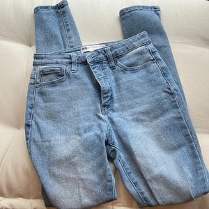 RSQ jeans curvy high rise skinny - full length- knee rips 26 waist
